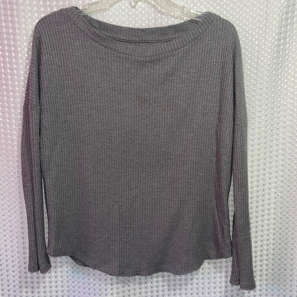 Aeropostale Tops - Aeropostale Women's Seriously Soft Perfect Waffle Tee Gray Size XS